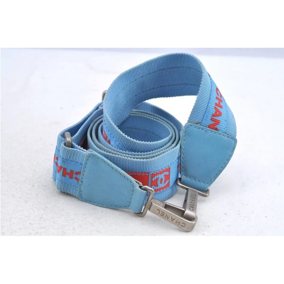 Authentic CHANEL New Travel Line 2Way Shoulder Hand Bag Nylon Leather Blue - Picture 4 of 12